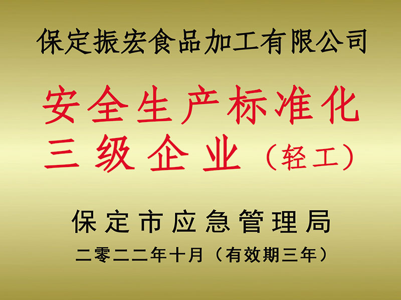 安全生產(chǎn)標準化三級企業(yè)